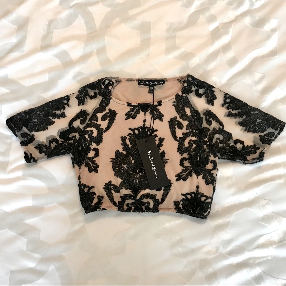 For Love and Lemon lace crop top